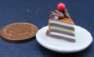 Cake slice on a ceramic plate