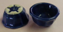 1 blue ceramic tub