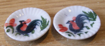 2 cockerel plates c24b