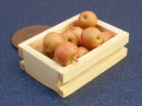 a dolls house miniature 12 russet apples in a crate