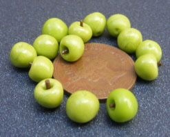a dolls house miniature 14 granny smith apples
