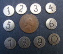 a dolls house miniature number set