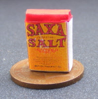 a dolls house miniature saxa salt packet