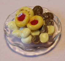 biscuit selection on a glass plate