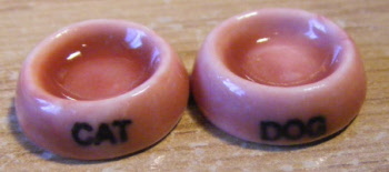 cat and dog bowl dark pink