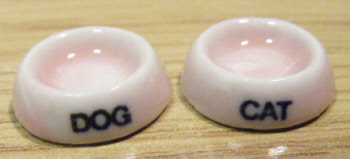cat and dog bowl pink