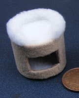 dolls house miniature cats chair tan