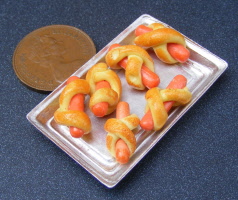 dolls house miniature sausage twists l tray