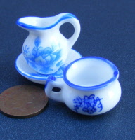 dolls-house-miniature bedrom set blue