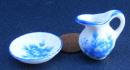 dolls-house-miniature bowl 7 jug blue