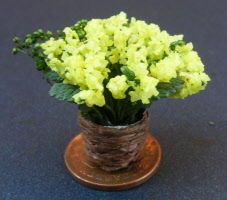 dolls-house-miniature flower basket yellow