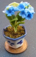 dolls-house-miniature flowers hydrangea p blue