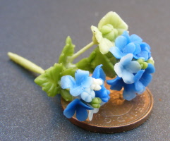 dolls-house-miniature flowers hydrangea s blue