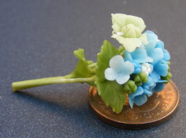 dolls-house-miniature flowers hydrangea s light blue