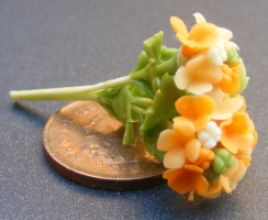 dolls-house-miniature flowers hydrangea s orange