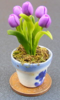 dolls-house-miniature flowers tulip p mauve
