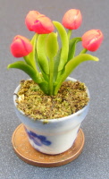 dolls-house-miniature flowers tulip p red