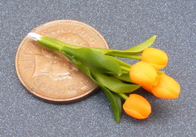 dolls-house-miniature flowers tulip s orange