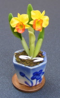 dolls-house-miniature flowers yellow orchid 20