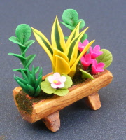 dolls-house-miniature flowers-trough-2