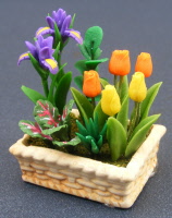 dolls-house-miniature flowers-trough