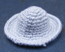 dolls-house-miniature hats - crochet grey
