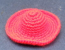 dolls-house-miniature hats - crochet red
