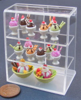 dolls-house-miniature icecream display ceramic