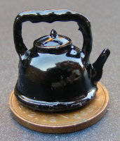 dolls-house-miniature kettle - black