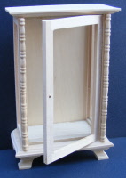 dolls-house-miniature natural wood display cabinet