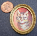 dolls-house-miniature picture cat face