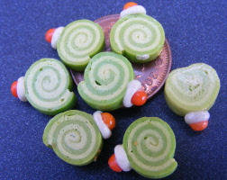 dolls-house-miniature swiss rolls lime loose