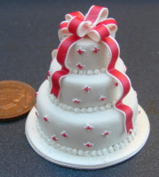 dolls-house-miniature wedding cake x