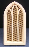 dolls-house-miniature window frame small church