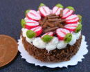 Chocolate cake  with strawberries