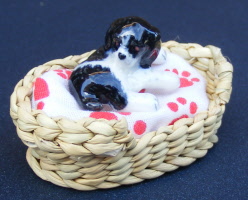dolls-house-miniature-1-a-1-aa-dog-q-red-cushion