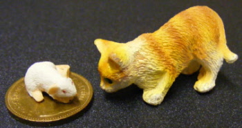 dolls-house-miniature-1-a-ginger-cat-& mouse