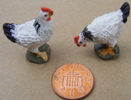 dolls-house-miniature-2-hens-speckled-black-&-white