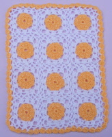 orange and white crochet cover