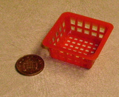 small square basket red