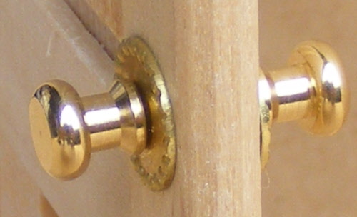 1:12 Scale 4 Brass Door Knobs 0.5cm x 0.5cm Tumdee Dolls House Handles DIY 584 
