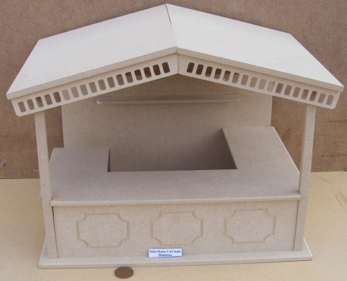 Details about  / 1:24 Scale Wide Flat Pack MDF Wooden Market Stall Kit Tumdee Dolls House Shop