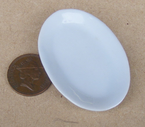 Single Large White Ceramic Plate 4.5cm Tumdee Dolls House Kitchen Accessory W29 