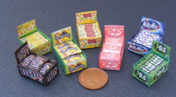 a dolls house miniature 1 sweet boxes all