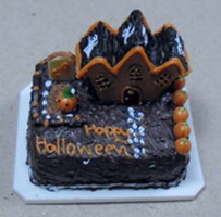 a dolls house miniature halloween cake