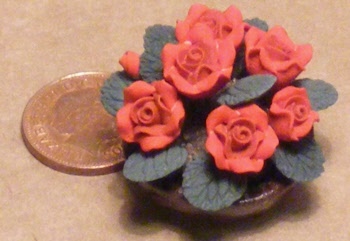 1:12 Scale Bunch Of 3 Light Pink & Orange Daffodils Tumdee Dolls House Flower TB 